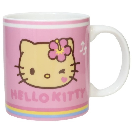 【震撼精品百貨】凱蒂貓 Hello Kitty~日本SANRIO三麗鷗 KITTY曬黑夏威夷馬克杯-扶桑花*60649