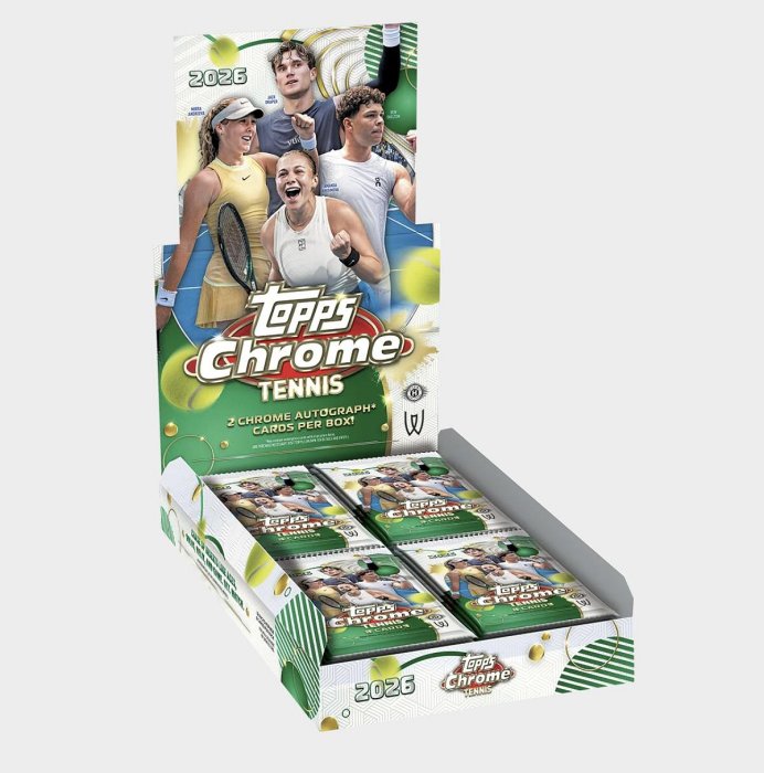 [預購] 2026 Topps Chrome Tennis Hobby 全新未拆一盒 可拆Nadal Djokovic Alcaraz Fonseca RC簽名