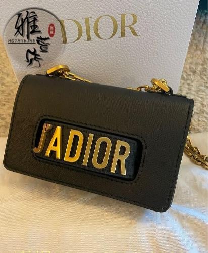 雅萱二手DIOR J'ADIOR Mini 翻蓋字母鏈條包 黑色 DIOR J'ADIOR Mini 翻蓋字母鏈