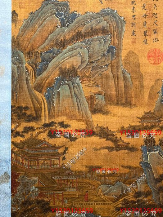 李思訓絲絹山水畫，李思訓南唐著名畫家他的畫作都極為超絕，尤工山石