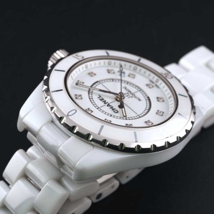 CHANEL 香奈兒 J12 H1629 經典12顆鑽 38mm 白陶瓷機械女錶 小香 自動上鍊 | Yahoo拍賣