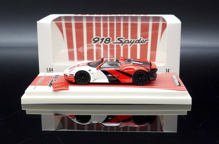 M.A.S.H】現貨特價Timemicro 1/64 Porsche 918 Spyder 紅白塗裝| Yahoo拍賣