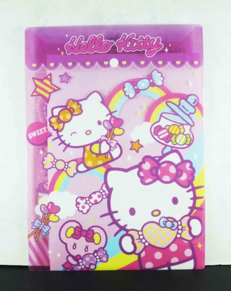 【震撼精品百貨】Hello Kitty 凱蒂貓~文件袋附扣-紫糖果