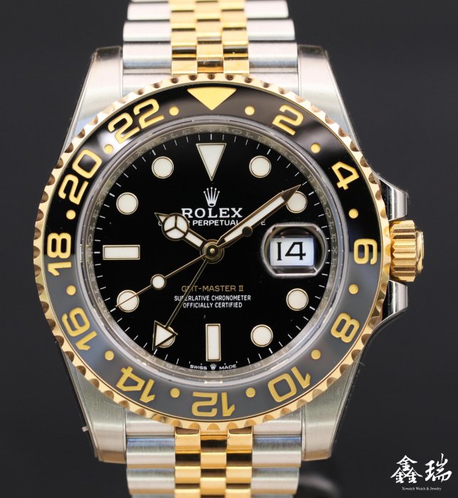 【鑫瑞鐘錶】95新 Rolex 勞力士 GMT 126713GRNR 126713 皮蛋圈 半金 五珠帶 兩地時間 40mm 盒單全 2023