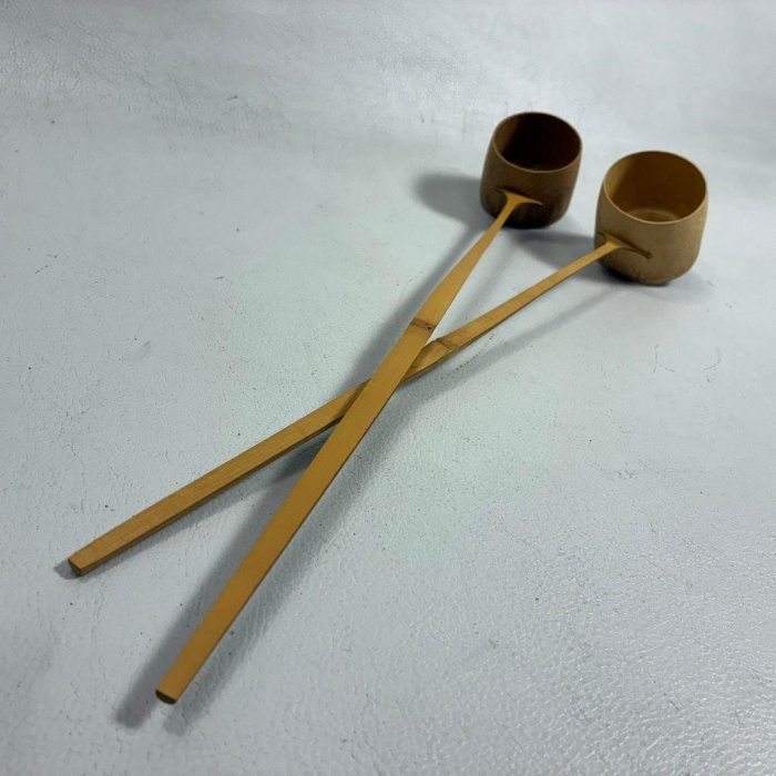 【藏舊尋寶屋】老日本 竹製長柄勺 水勺 手住 茶道配件 茶勺 共2入(一元起標)※2604150409534-8J※ | Yahoo拍賣