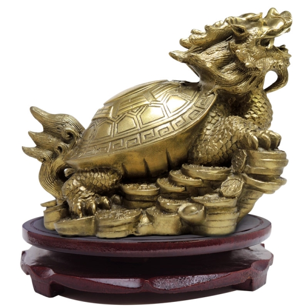 吉祥開運坊】【鎮宅銅八卦龍龜特大型附木座旺財助事業鎮宅八卦銅