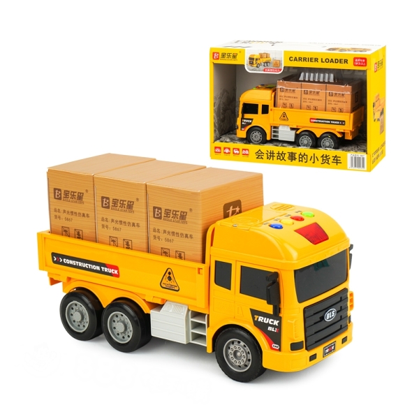 1:18 聲光摩輪小貨車+IC音樂紅色消防車【888便利購】