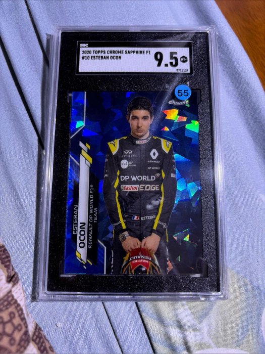 2020 Topps Chrome Sapphire F1 Esteban Ocon Renault SGC 9.5