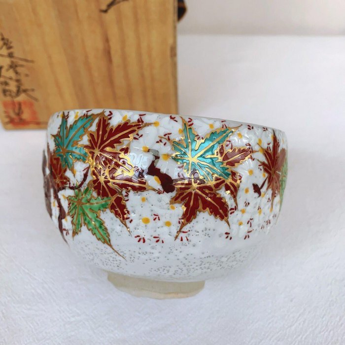 Yahoo!オークション 松皮窯 大澤久次郎 造 真美 k1334 犬山焼色絵金 松