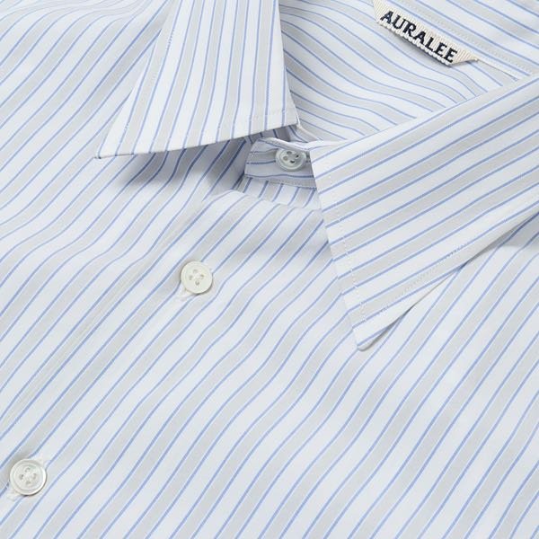 auralee washed finx twill stripe shirts wide stripe 4號日本製
