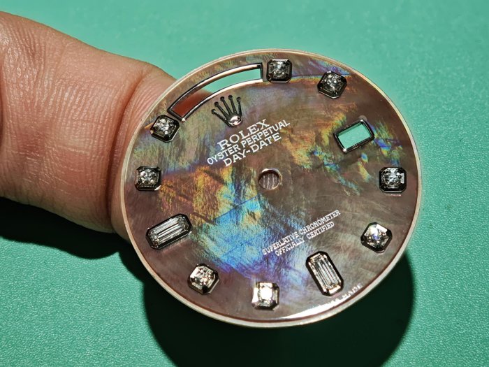 【單售面盤】ROLEX勞力士極罕見原裝黑蝶貝母包臺十鑽面(大顆鑽)18039 18239 118239 等都可用