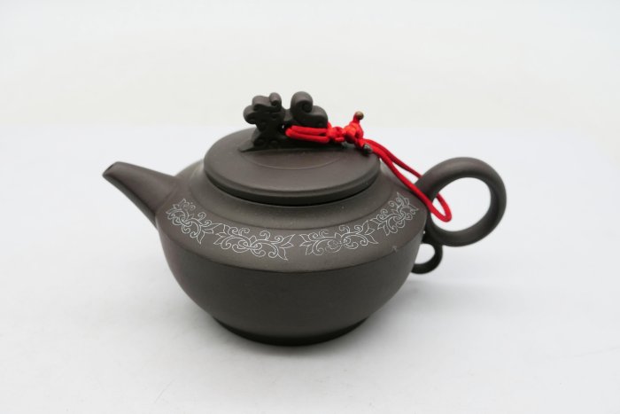 小蔡二手挖寶網) 早期中國宜興紫砂壺雕工精細茶壺茶器易碎總重量約172g