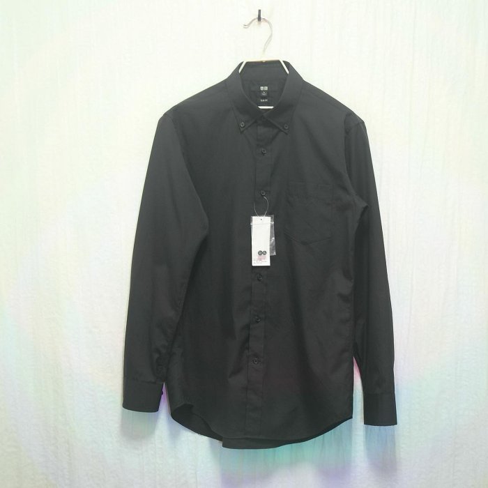 Uniqlo 長袖襯衫 襯衫 黑 中薄款 極稀有 老品 復古 古著 vintage