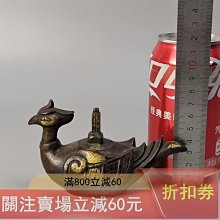 可議價藏六造涂金銅香爐薰香爐床置擺件平安秦藏六造瑞鳥使用過不帶箱品