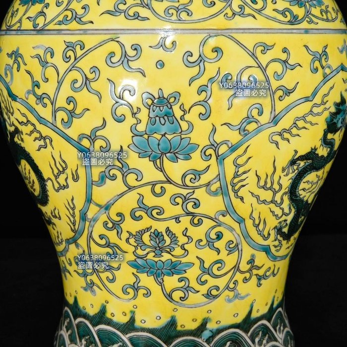 清康熙五彩龍紋將軍罐，29×18，700801 青花官窯五彩二手【古雲】810