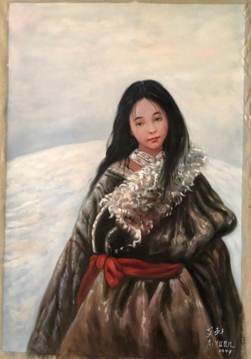 69【艾軒】人物，純手繪油畫，尺寸：104x74cm左右舊藏古玩收藏【俗人堂