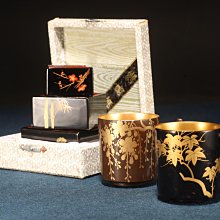 4/6結標日本木胎漆器蒔繪咖啡杯酒杯BEC0883 -漆碗漆盤漆盒茶箱重箱承盤