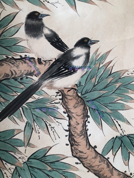 編號135【陸小曼】花鳥，純手繪四條屏，260一套裱好尺寸高x寬180*50cm
