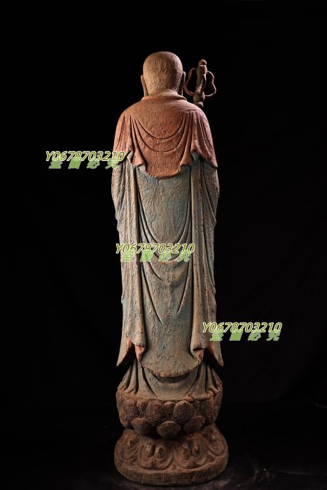 068A00珍品舊藏下鄉古寺院道觀收老樟木雕刻彩繪佛像一尊雕工精湛造像精