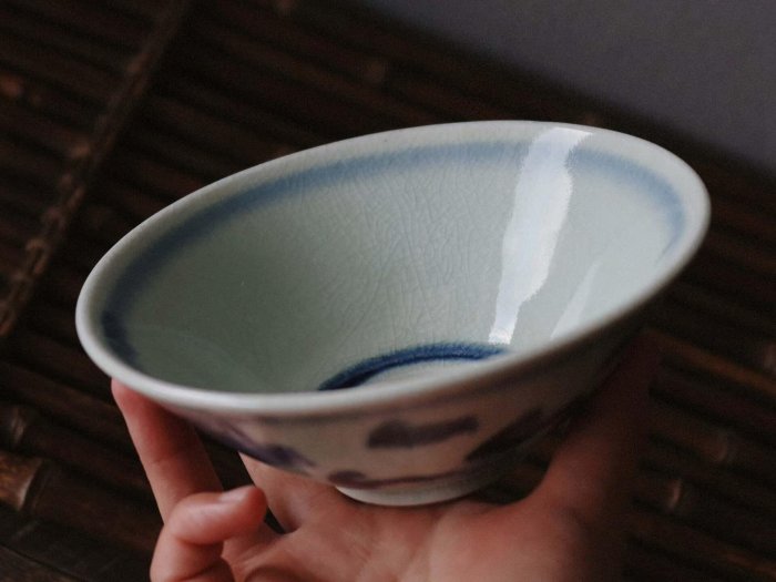日本回流抹茶碗手繪蜻蜓平茶碗茶道具口徑14.5cm 高度5.5cm 72小時內
