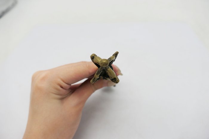 小蔡二手挖寶網)早期銅製藏傳佛教法器雕工精細四辨金剛杵擺件總重量約