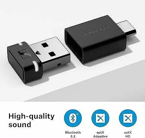 [ 平廣 配件 Sennheiser BTD 600 高音質藍牙傳輸器 C USB-A 無線適配器 apt-X 適合電腦 藍芽耳機用
