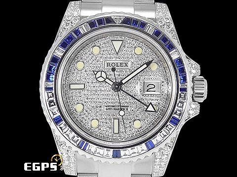 【永久流當品】ROLEX 勞力士 GMT-Master II 116710LN 格林威治 116710 LN 兩地時區 精鑲藍寶石鑽框滿天星鑲鑽 JPY3655