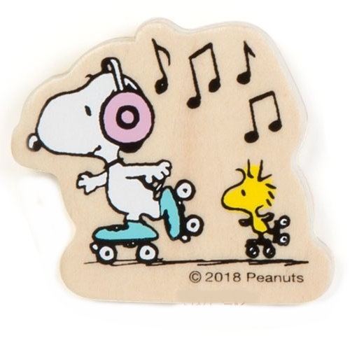 asdfkitty*SNOOPY史努比 溜冰 木製磁鐵 冰箱貼 裝飾磁鐵-日本正版商品