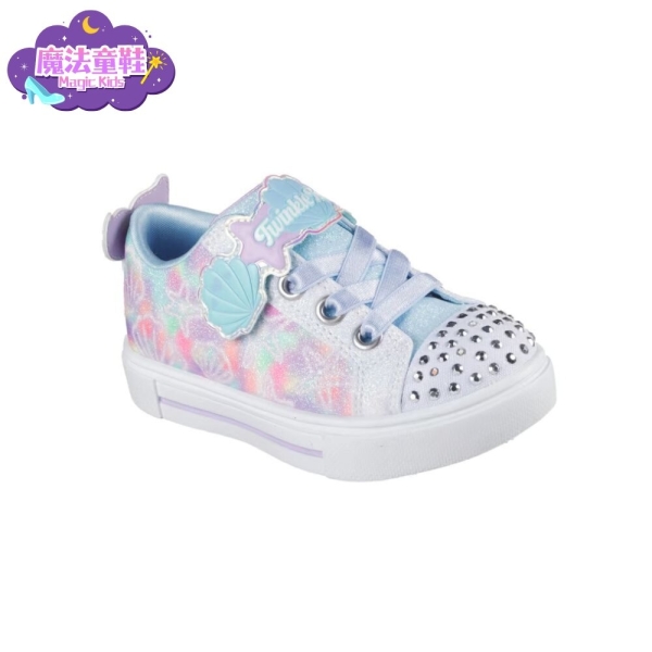 魔法童鞋｜SKECHERS 女童系列 燈鞋 Twinkle Sparks Underwater Magic 貝殼 中童 314824LWMLT