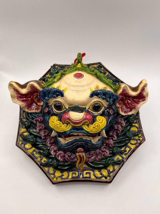 両獅子　置物　智盧　陶光　林智信　交趾焼　陶磁器　台湾交趾 両獅子 置物 智盧 陶光 林智信 交趾焼 陶磁器 台湾交趾