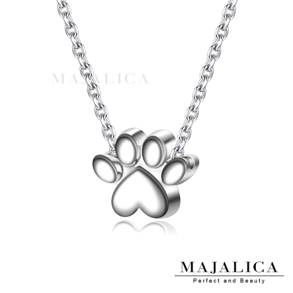 純銀盃　167g 925純銀項鍊Majalica 貓腳印項鍊狗腳印肉球送刻字附純銀鍊鎖骨鍊