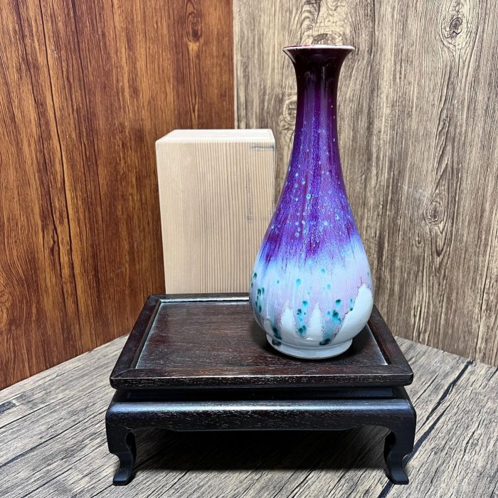 日本回流松山雅英之子松山彰輝孔雀釉花瓶13926 | Yahoo拍賣