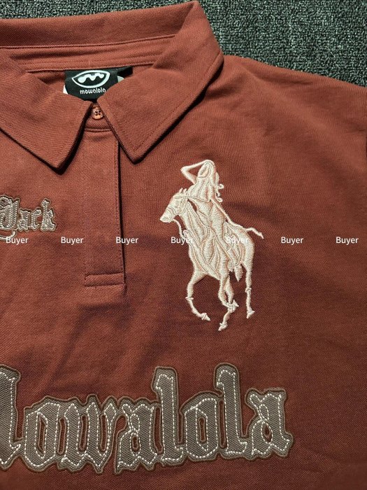 嚴選Mowalola聯名Travis Scott Opium Houston 馬刺圖騰刺繡Polo 衫男女