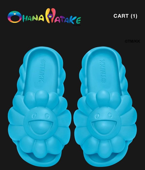 OHANA FULL-BLOOM AQUARIUS 村上隆小花拖鞋天空藍色size 10 全新 OHANA FULL-BLOOM AQUARIUS 村上隆小花拖鞋天空藍色size 10 全新