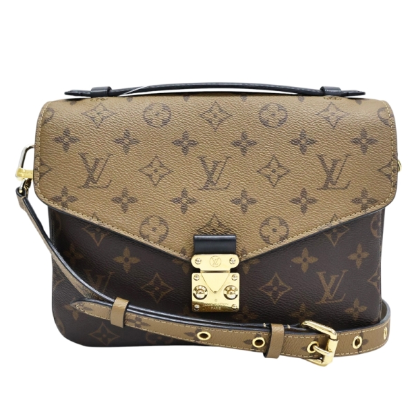 LOUIS VUITTON LV 路易威登 棕色 原花帆布 Pochette Metis 兩用包 M44876 【二手名牌BRAND OFF】