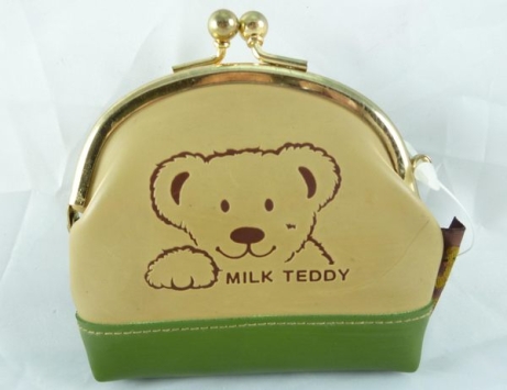 【震撼精品百貨】MILK TEDDY 泰迪熊 ~ 皮製零錢包『米&綠』