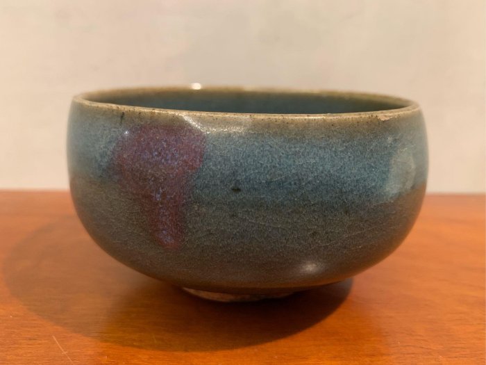 朔古玩賞＝《珍稀古瓷》元鈞窯天青紫斑缽型茶盞鈞釉天目茶碗| Yahoo拍賣