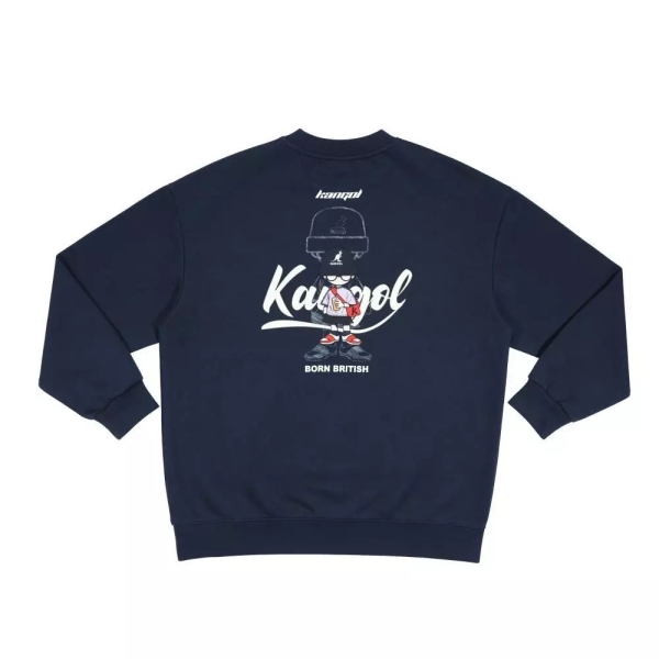 KANGOL 大學T 深藍 毛帽 人物繡花 上衣 中性 6555101180