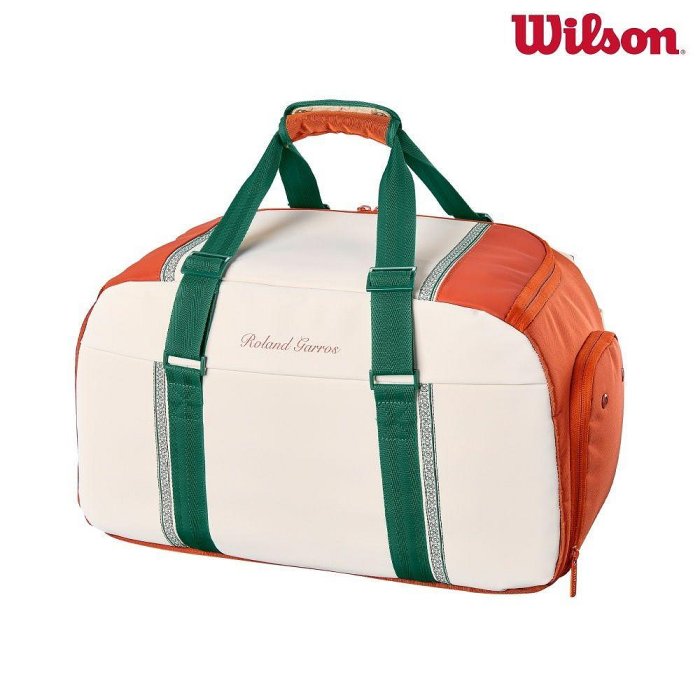 【曼森體育】Wilson ROLAND GARROS SMALL DUFFEL Cream 圓筒包 可裝2支球拍 法網系列