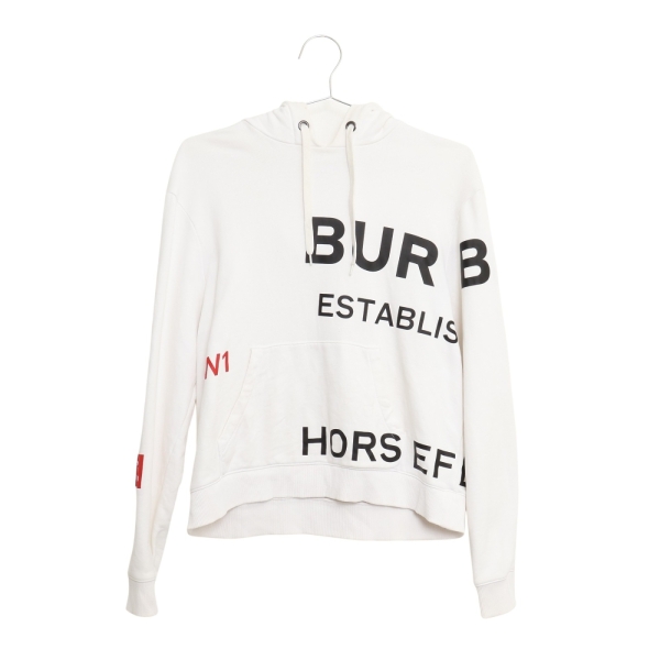 BURBERRY 巴寶莉 長袖連帽衫 M 白色 棉質 8017166 【二手名牌BRAND OFF】