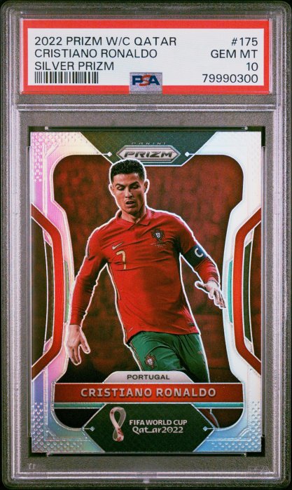 2022 QATAR卡達世界盃(歐國杯)CRISTIANO RONALDO (C羅納度) 銀亮/PSA10(誠可議)-非MESSI梅西 大谷翔平 姆巴佩
