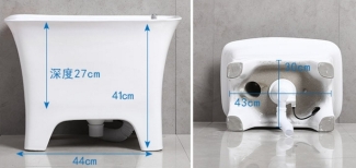 【麗室衛浴】 陽台拖布盆C-297-3 陶瓷拖布盆 嘔吐盆 含自動落水頭 手不用碰觸汙水 product lightbox image 2