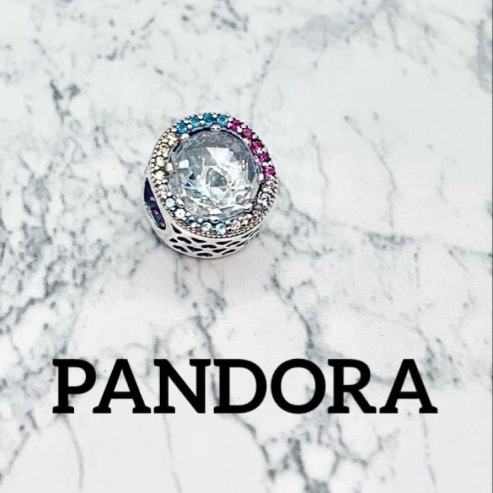 PANDORAチャーム555☆彩虹圓形吊飾