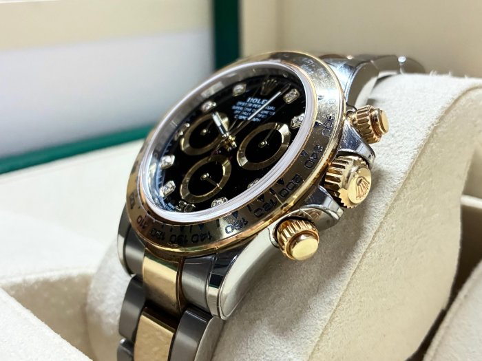 玩錶交流】已使用品現貨ROLEX 116503 116503G 黑色鑽石面盤閃圈Daytona