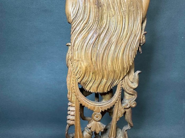 印度白檀木雕弁財天佛教美術佛像古董木像木製佛教擺飾| Yahoo拍賣