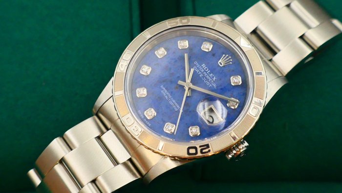【拍賣會逸品】近新美品！1999年份ROLEX 16264方納石寶石面爬山虎！盒單全自動上鍊機械錶116264 16234 116234參考