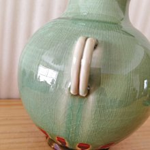 日本五山窯綠釉花瓶加藤五山作品古雅可愛陶瓷花瓶原盒保存完美無瑕透亮