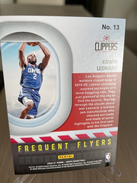 NBA】快艇王牌可愛Kawhi Leonard~20-21油畫平行限量特卡#/99～送hoops