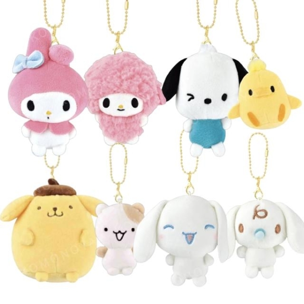 小禮堂 Sanrio 三麗鷗 絨布磁鐵雙吊飾 (好友款) 美樂蒂 帕恰狗 大耳狗
