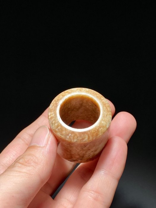 嚴選清乾隆時代和闐玉籽料天然沁色永受嘉福扳指老玉扳指朝服玉器